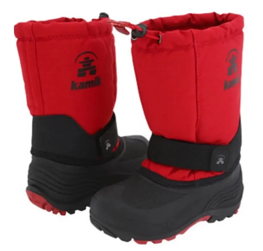 Kamik Rocket Cold Weather Sturdy Winter Snow Waterproof Red Canada Youth Boots 5